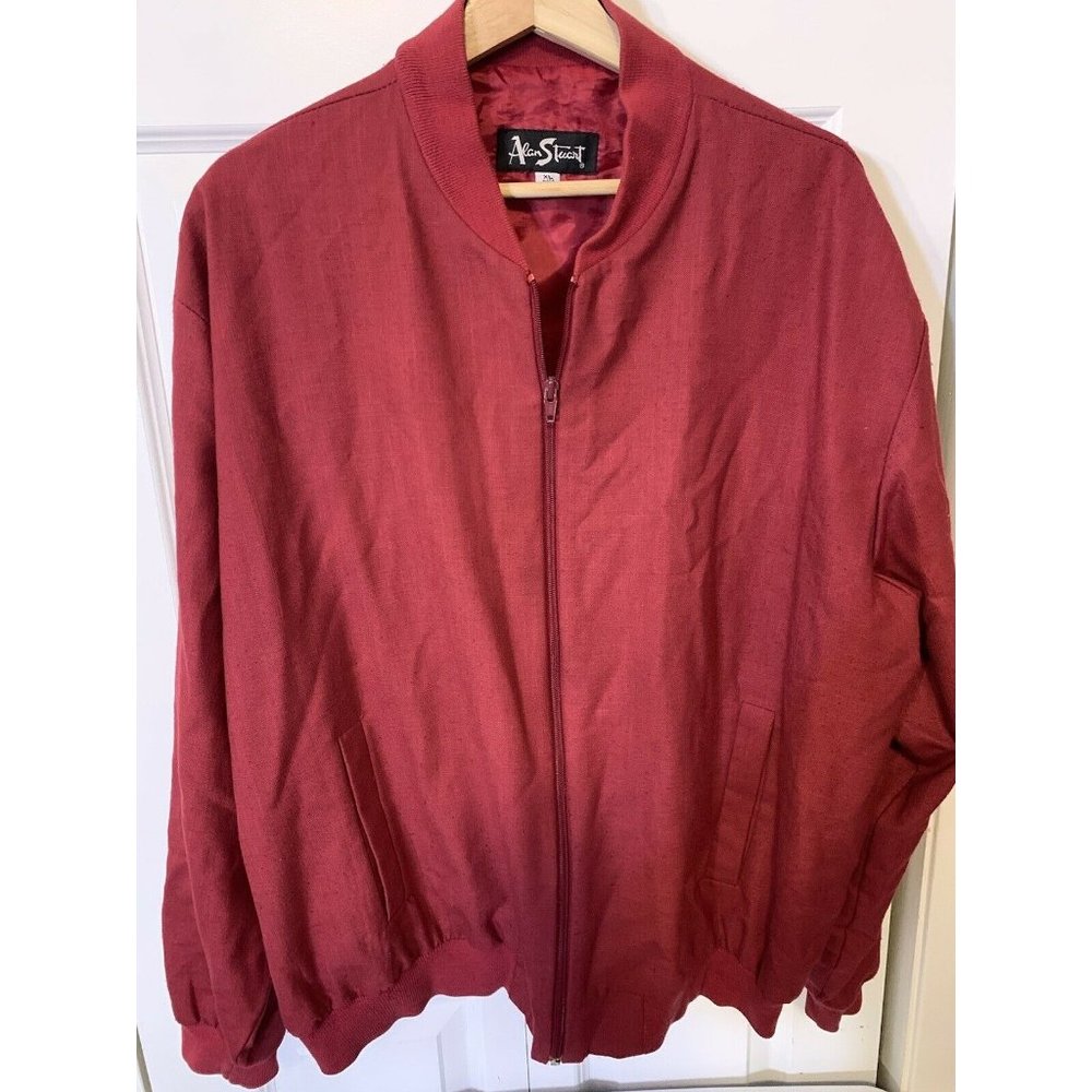 VTG ALAN STUART Men’s Sz XL Full Zip Jacket Red‎ Made In USA